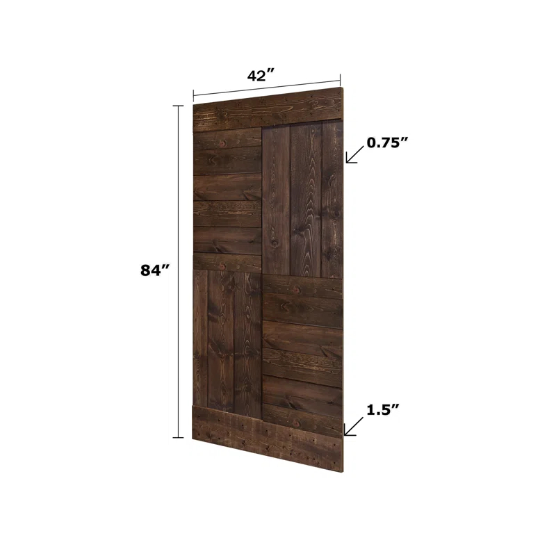 IsLife Patented Product S Series Solid Wood Double Sliding Barn Door With Hardware Kit(Set of 2)-Assembly Needed (Set of 2)