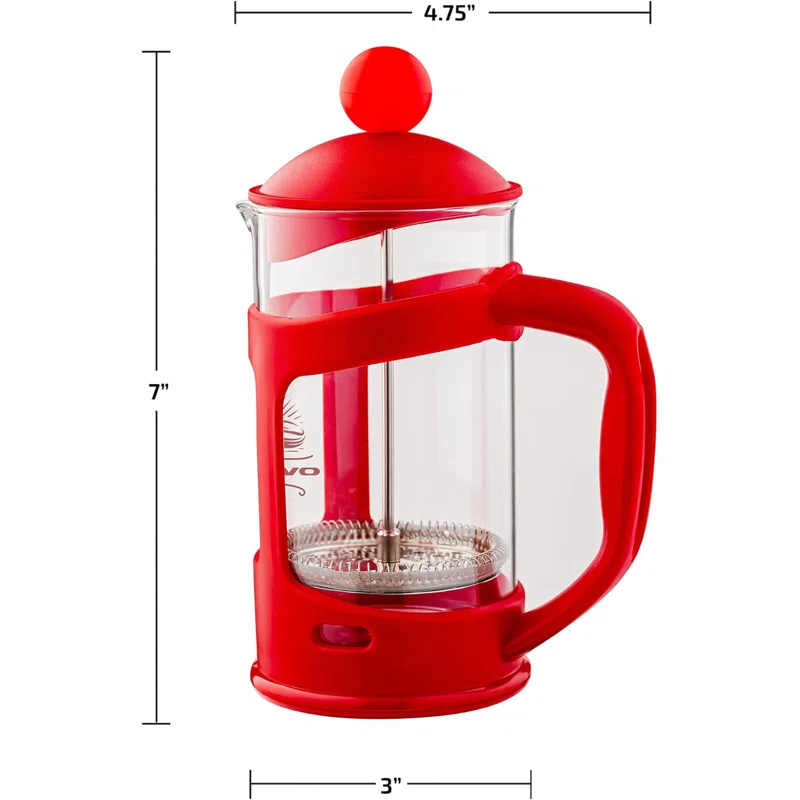 Ovente OVENTE 12 Ounce French Press Coffee Tea and Espresso 4 Filter Stainless-Steel FPT12R