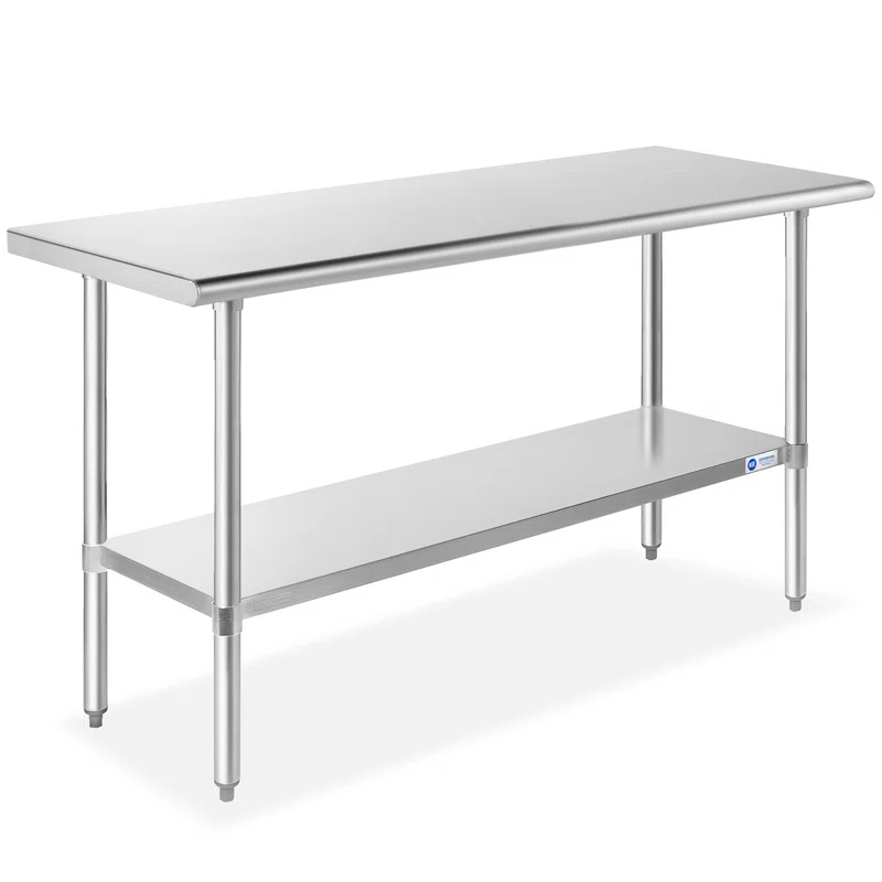 GRIDMANN 30" D x 34.5" H Stainless Steel Prep Station with Undershelf