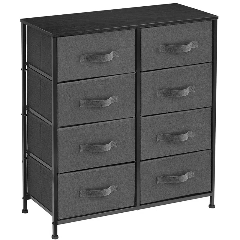 Sorbus Sorbus Dresser with 8 Drawers with Steel Frame, Wood Top, and Fabric Bins