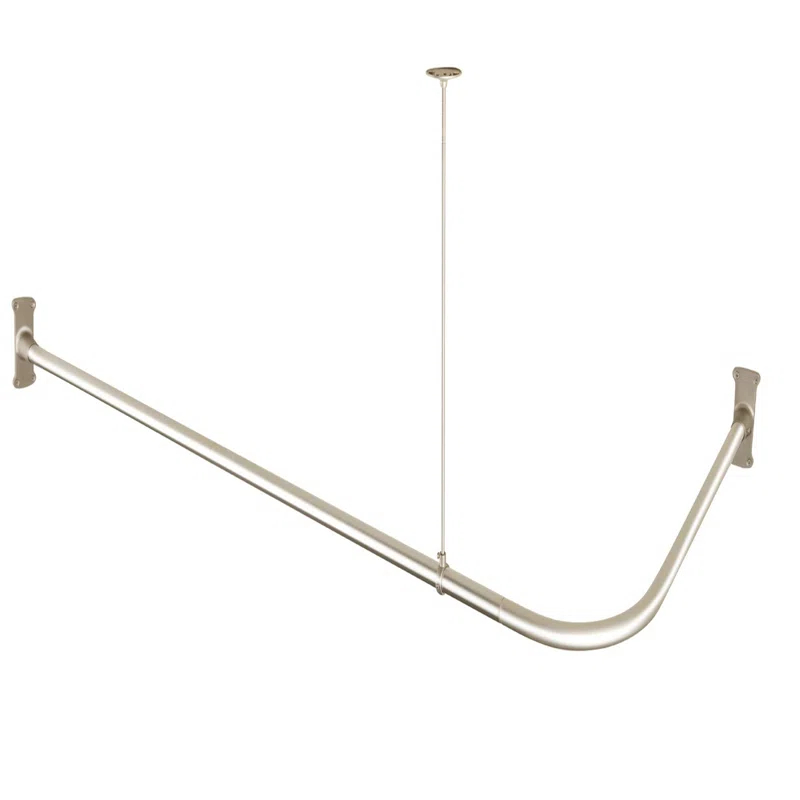 Blooming 62'' L-Shaped Drill / Screw Shower Curtain Rod