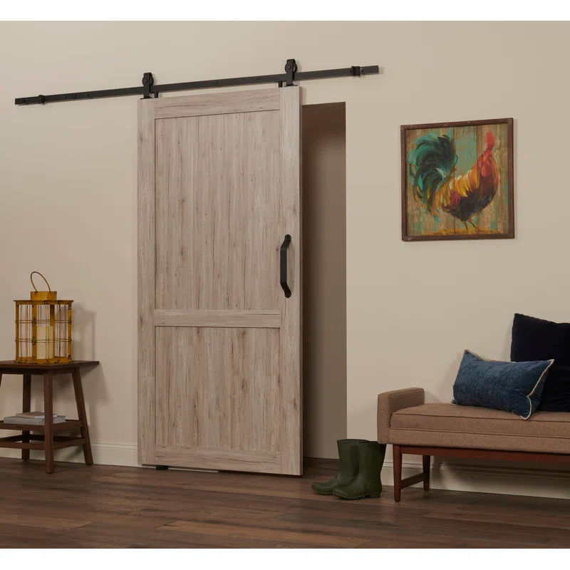 LTL Home Products Millbrooke 84'' Hollow Paneled with Installation Hardware Kit Barn Door