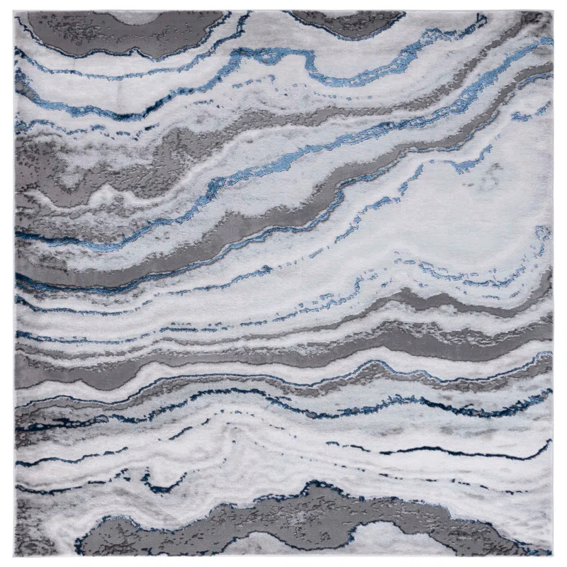 Swindle Abstract Gray/Blue Area Rug