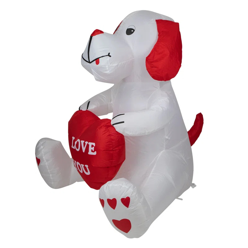 Northlight Seasonal 4' Inflatable Lighted Valentine's Day Doggie Outdoor Decoration