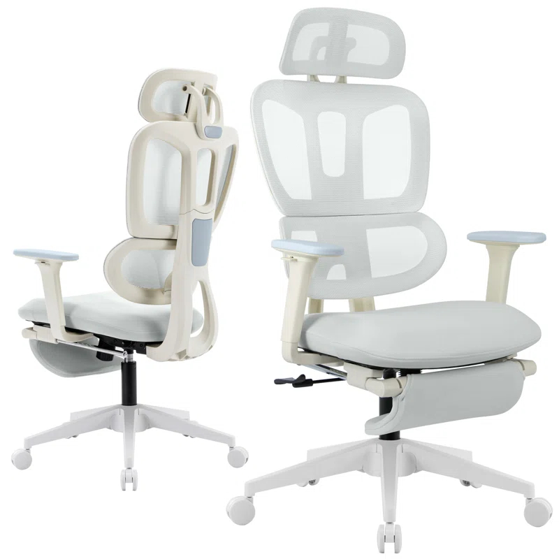 Inbox Zero High Back Ergonomic Mesh Office Chair With Adjustable Headrest and Armrest