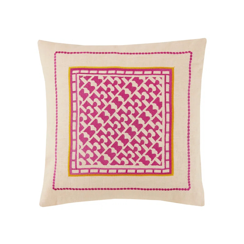 Montecito Embroidered Feather Throw Pillow