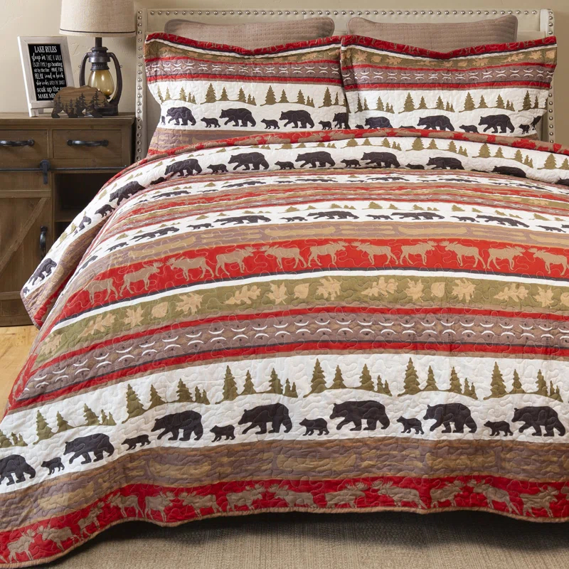 Cabin & Lodge Stripe Quilt Set
