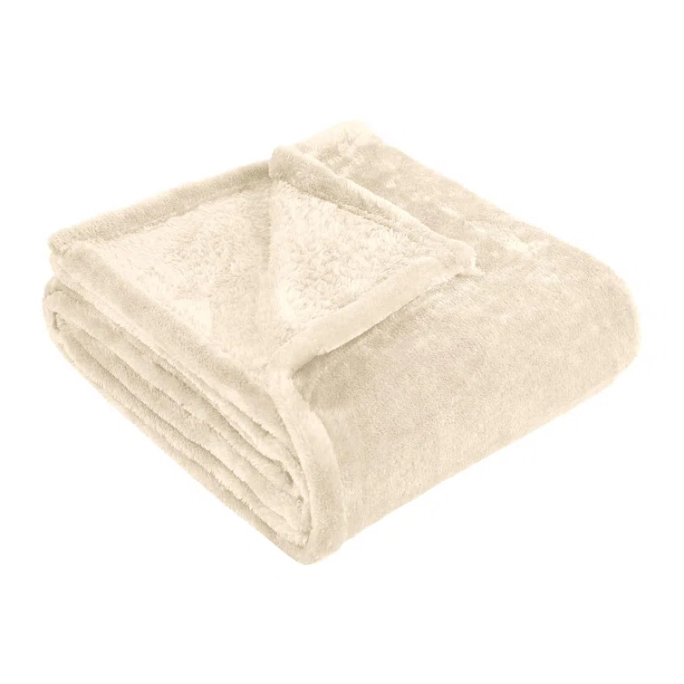 Superior Superior Solid Polyester Reversible All-Season Fleece Throws Blanket