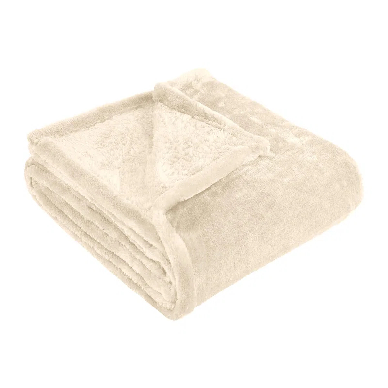 Superior Superior Solid Polyester Reversible All-Season Fleece Throws Blanket