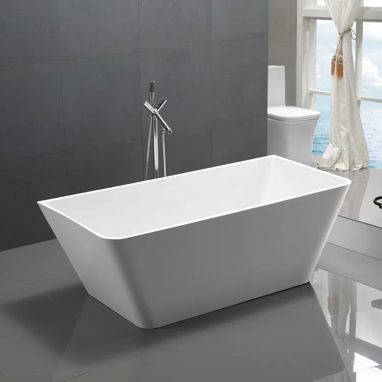 ANZZI 67'' x 31.5'' Freestanding Soaking Acrylic Bathtub FT-AZ099