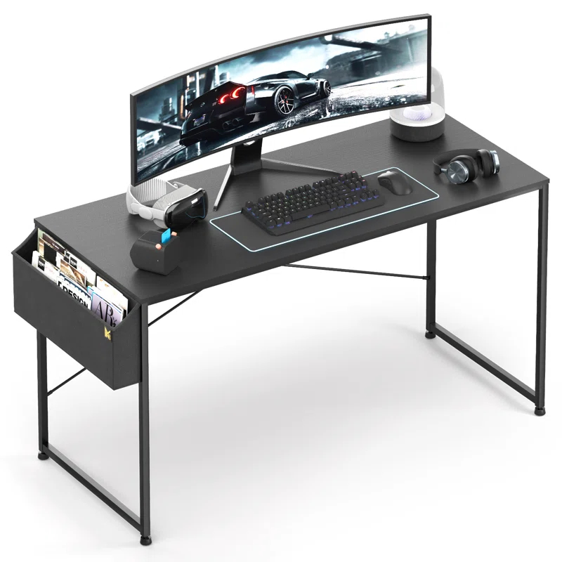 17 Stories Office Desk Computer Desk Adjustable Table Feet with Additional Storage Bag