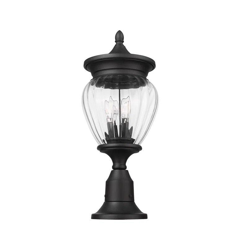 Z-Lite Davina 3 Light Outdoor Pier Mounted Fixture in Black