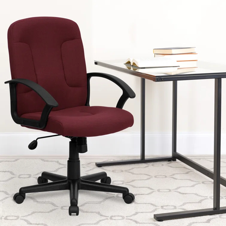 Flash Furniture Mid-Back Fabric Executive Swivel Office Chair with Nylon Arms (Set of 2)