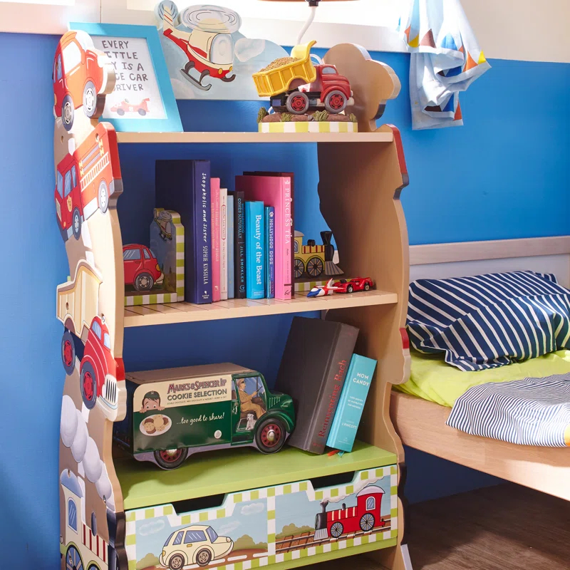 Teamson Kids Teamson Kids Transportation 3-Tier Bookshelf & Storage Drawer