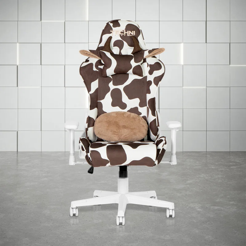 Inbox Zero Inbox Zero TS85 Brown COW Series Gaming Chair