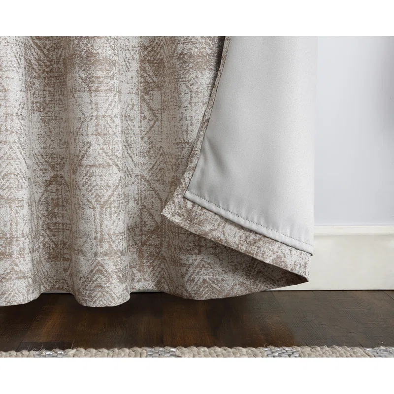 Sun Zero Distressed Global Blackout Lined Grommet Curtain Panel
