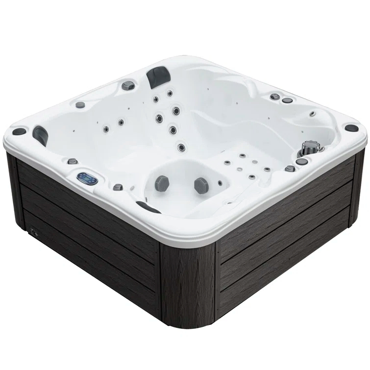 Aqualife® by Strong Spas® Surfaces™ 3-4 Person 36-Jet 72-Port Double-Lounger Hot Tub Spa with Bluetooth, Stainless Steel Heater, Programmable LED Lighting, Insulated Cover Included