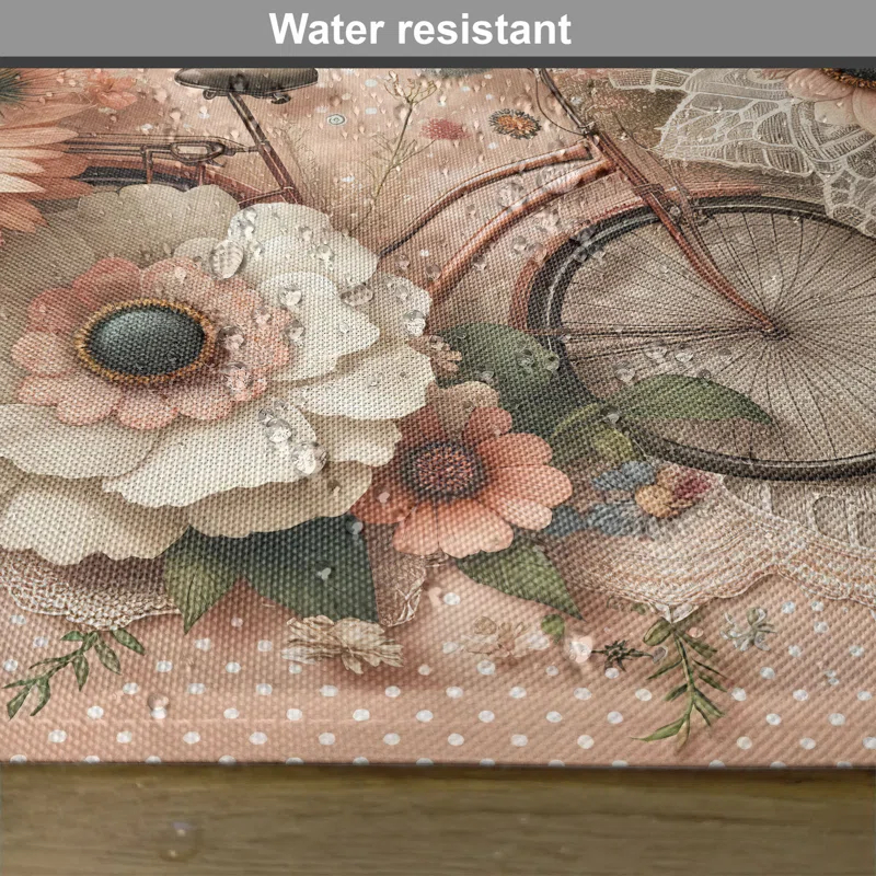 Ambesonne Polyester Peach Peacock Green Rectangle Placemat (Set of 4)