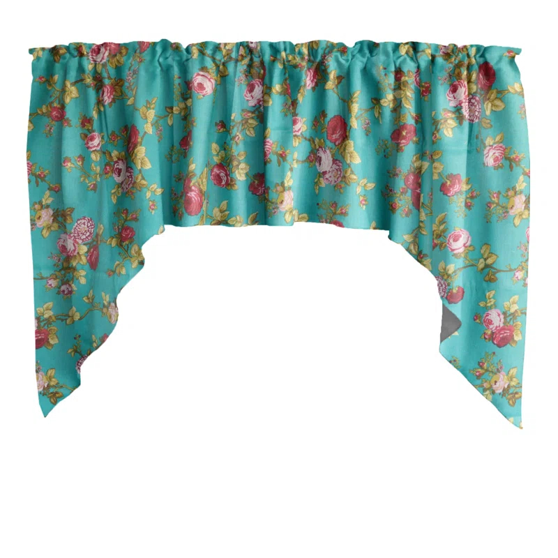 lovemyfabric Floral Cotton Blend Swag 58'' W Window Valance