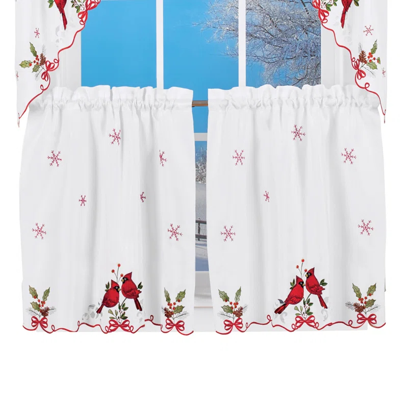 The Holiday Aisle® Lillington Swag 29'' W Cafe Curtain in