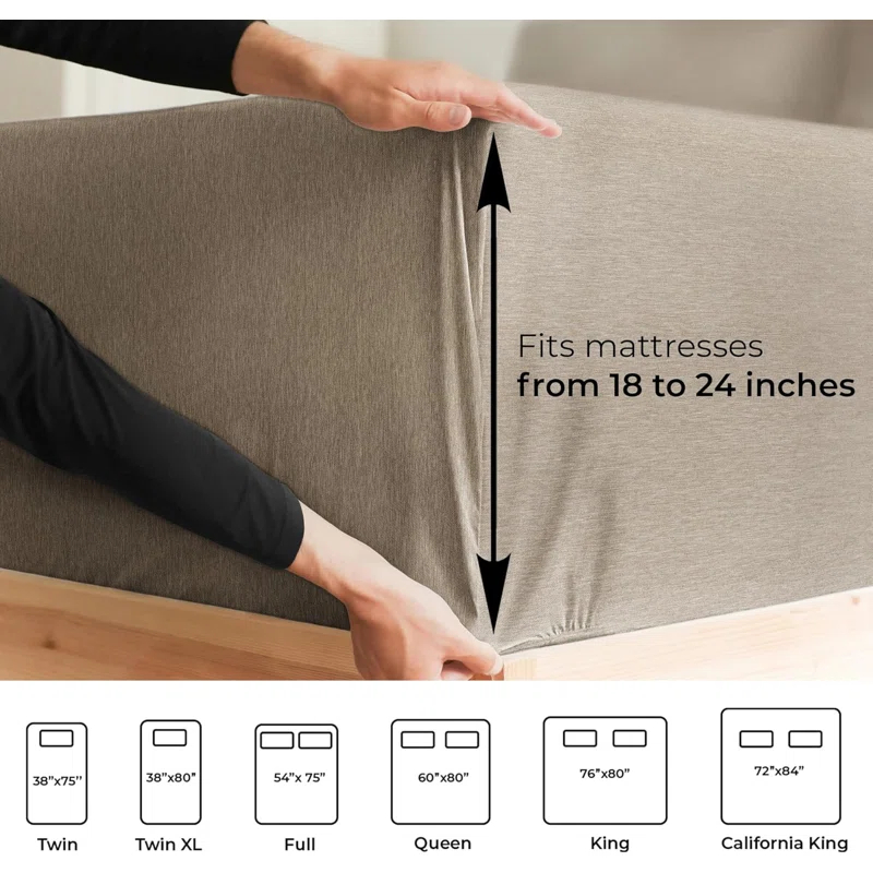 CGK Linens 6 Piece Extra Deep Pocket Ultra Soft & Cooling Sheet Set