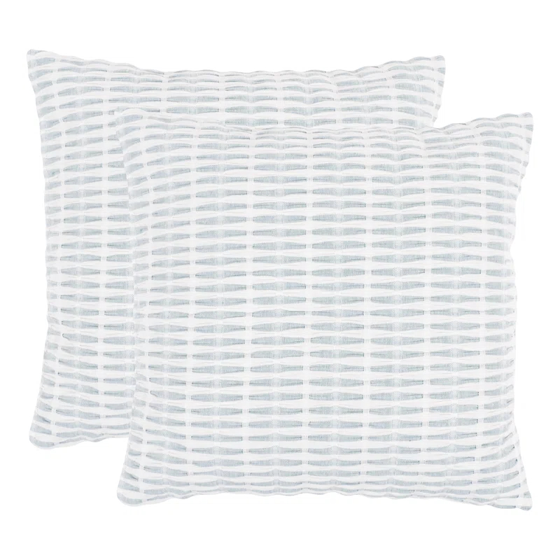 KAF Home Pleated Please Striped Cotton Pillow Cover (Set of 2)