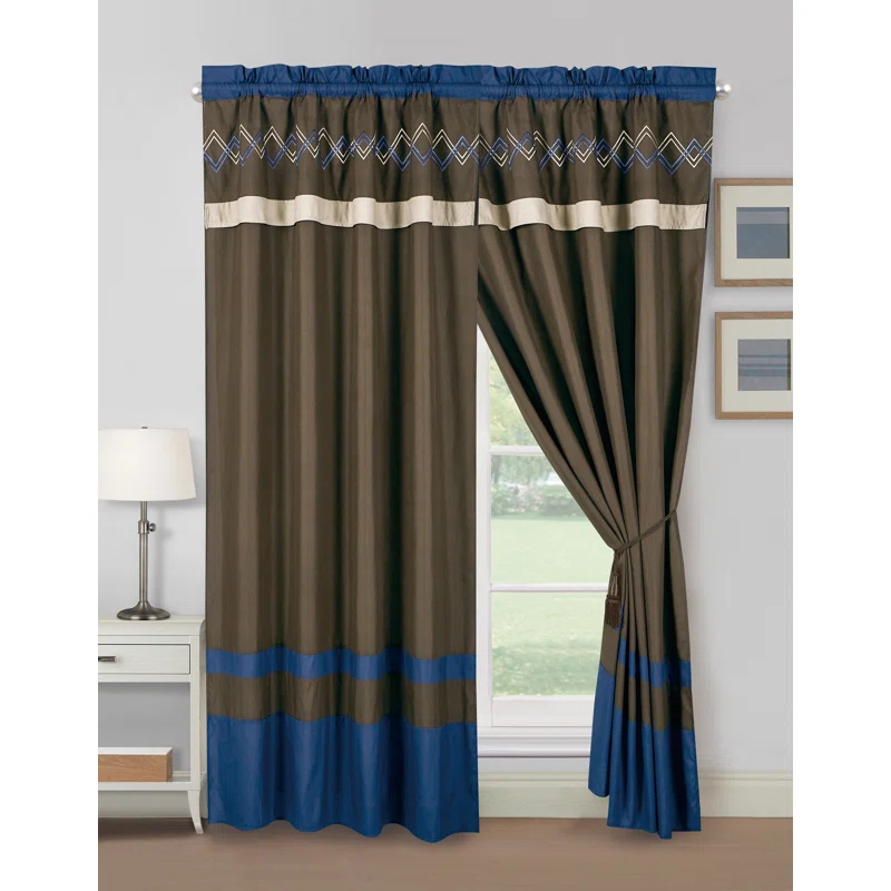 Chezmoi Collection Polyester Room Darkening Curtain Pair