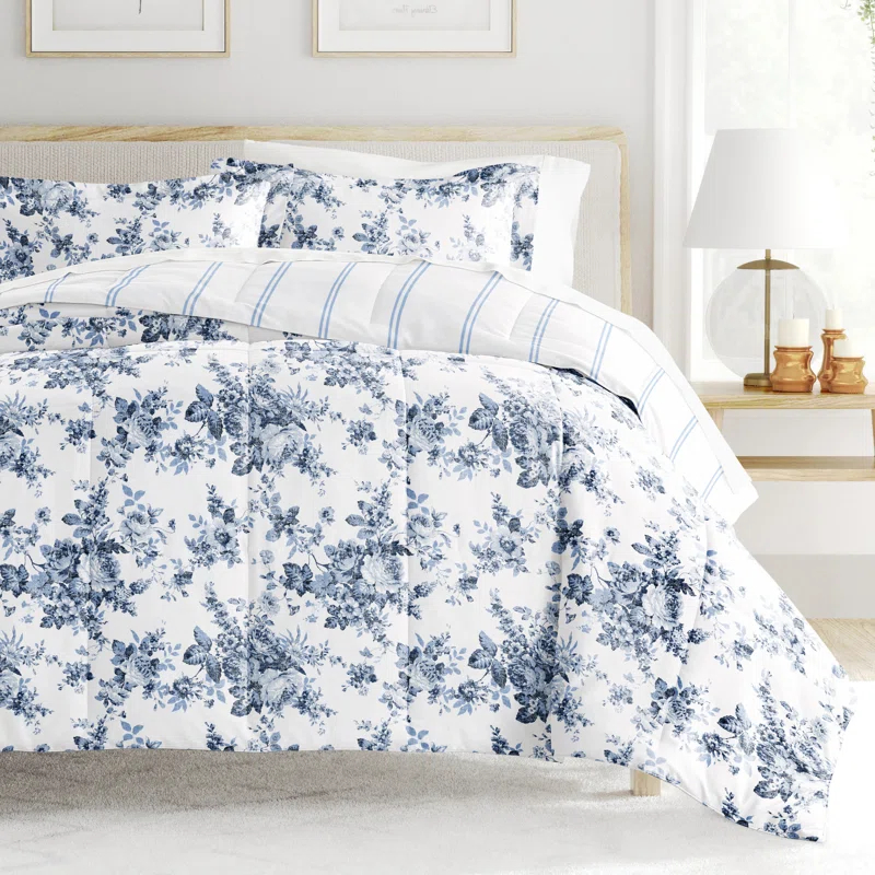 IEnjoy Home 7-Piece Bedding Bundle - Pattern Comforter and Sheet Set