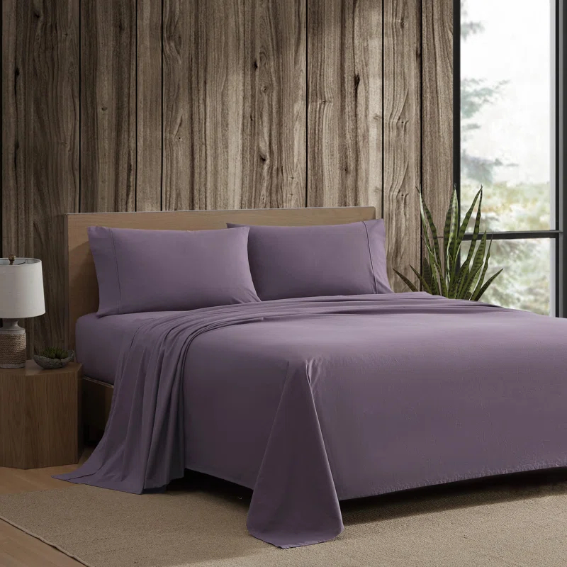 Eddie Bauer Eddie Bauer Solid Brushed Percale Cotton Sheet Set