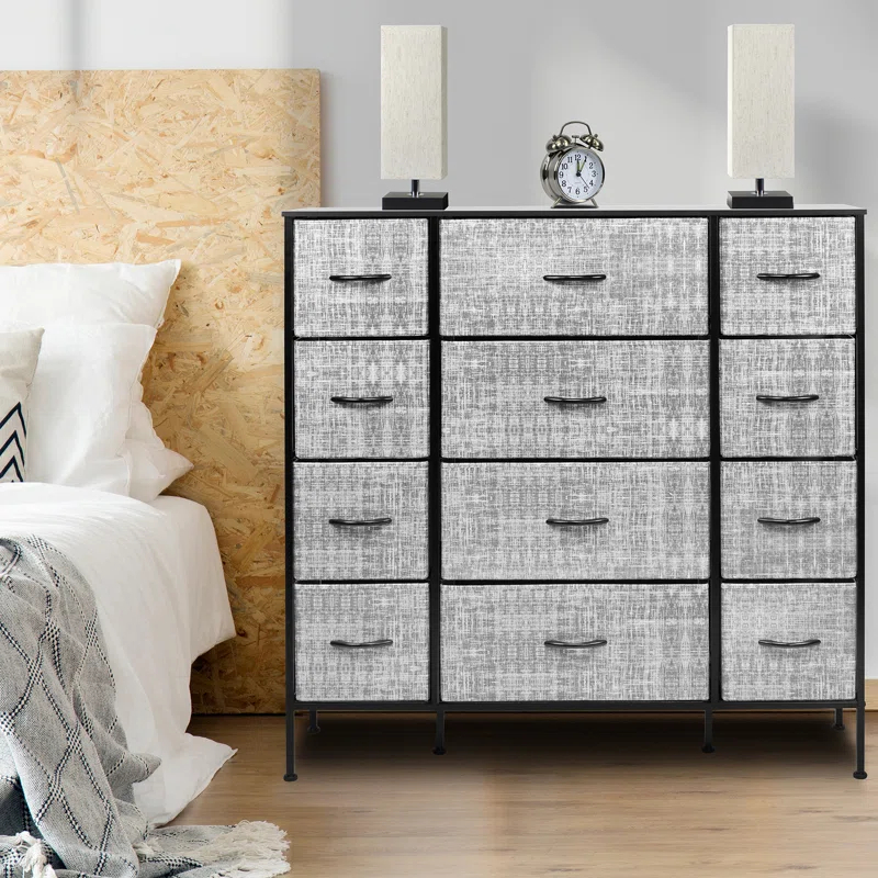 Sorbus Sorbus 12 Drawers Dresser with Steel Frame and Wood Top