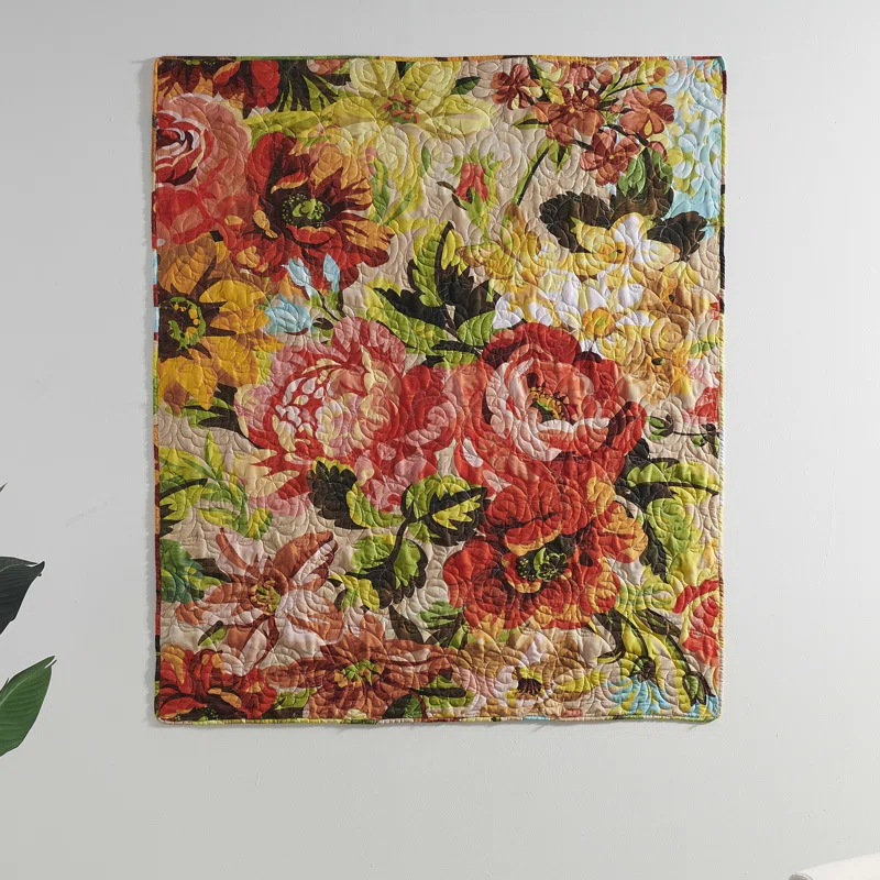 Greenland Home Fashions Senna Floral Reversible Quilted Throw