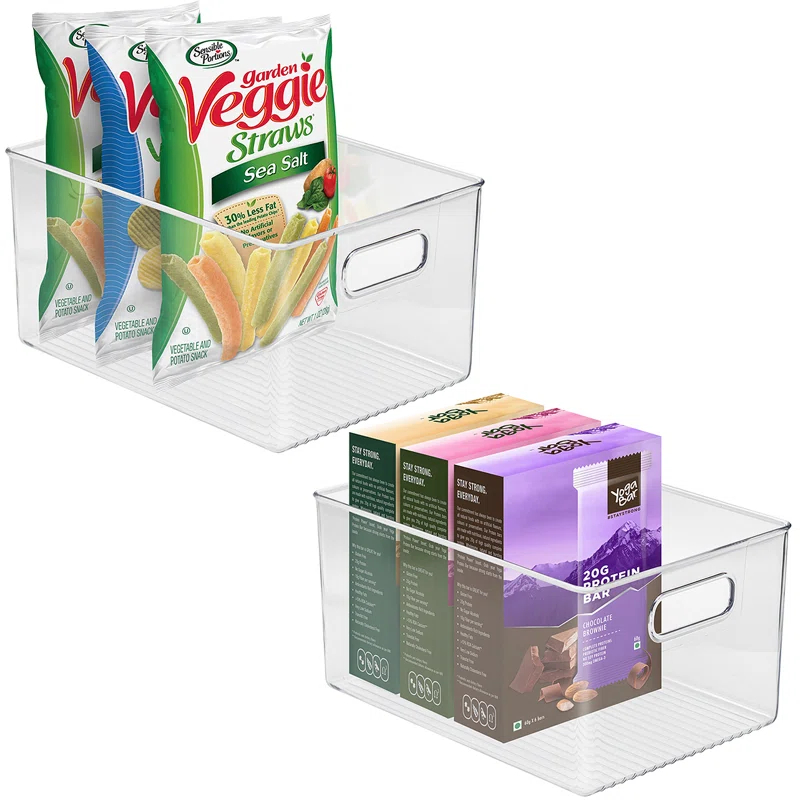 Sorbus Sorbus Large Plastic Kitchen, Pantry, and Fridge Storage Bins with Handles 2 Pack