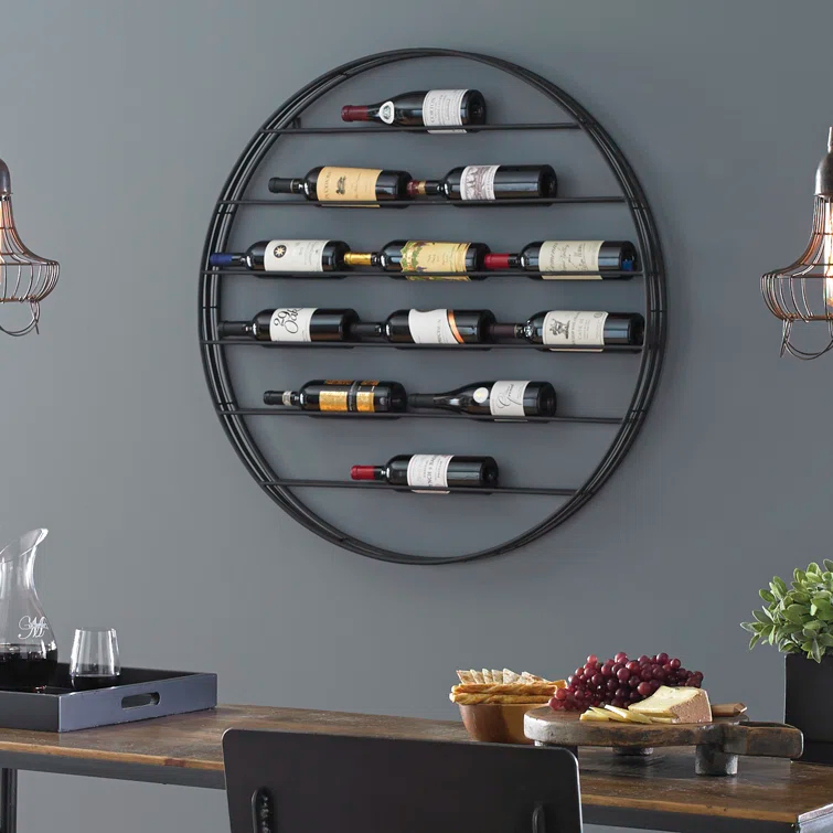 Wine Enthusiast Label View 12 Bottle Wall Mounted Wine Bottle Rack & Reviews | Wayfair
