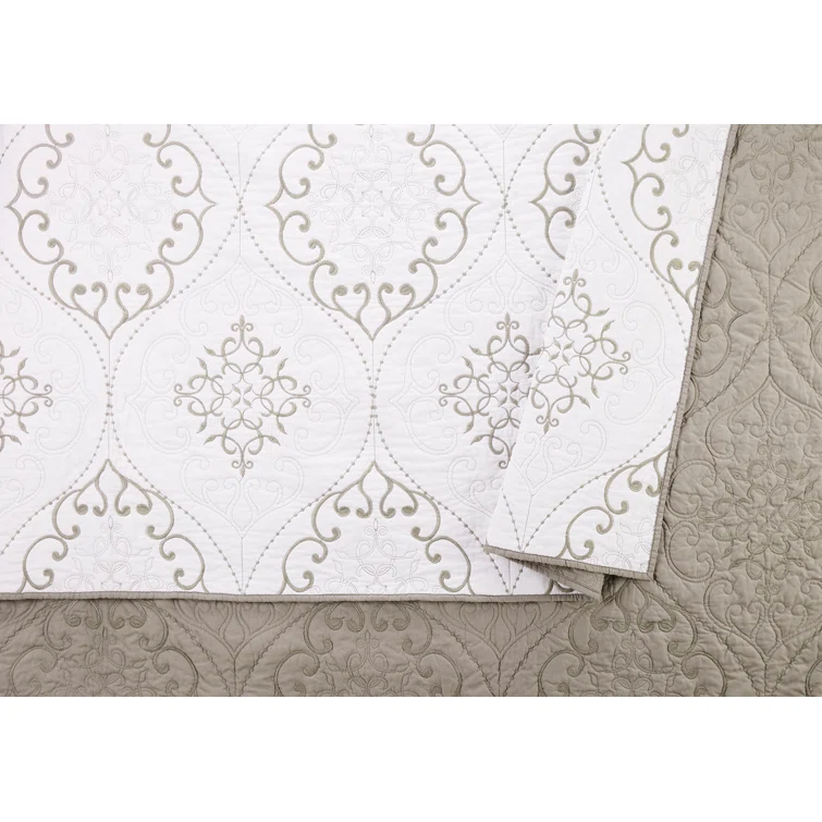 Modern Heirloom Chambers 3-Piece Embroidered Quilt Set