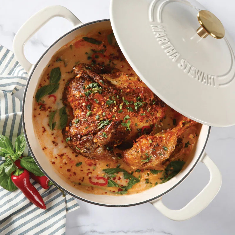 Martha Stewart Martha Stewart Gatwick 7 qt. Cast Iron Round Dutch Oven with Lid