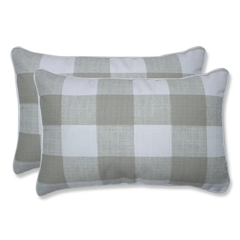 Pillow Perfect Anderson Plaid Indoor/Outdoor Throw Pillow (Set of 2)