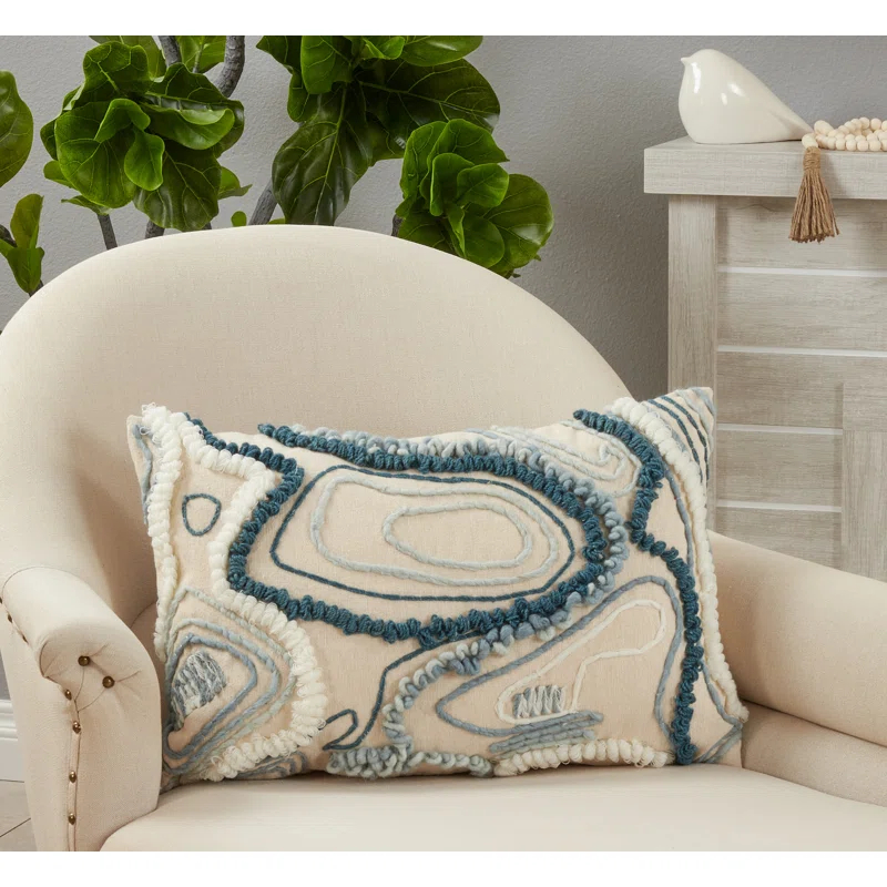Saro Topography Cotton Pillow Cover