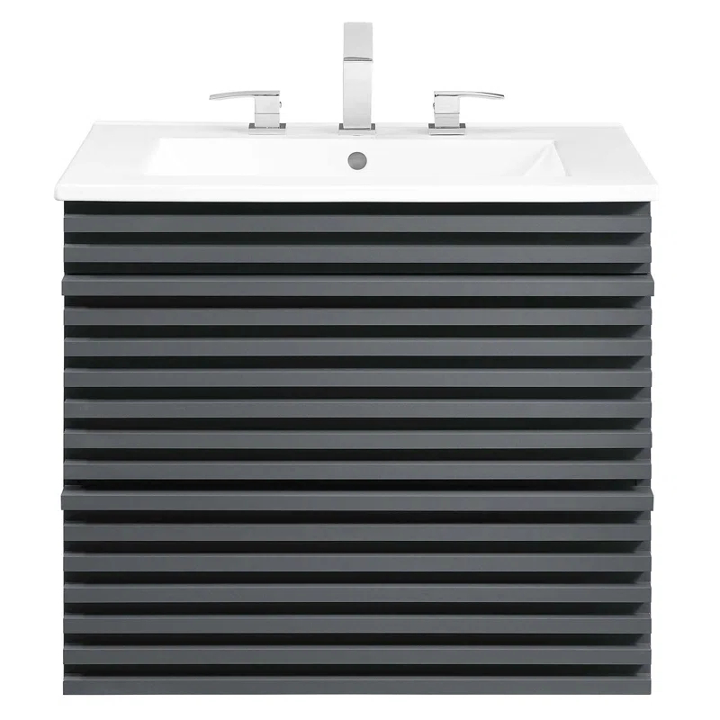 Trio Supply House Modway Render 24" Wall-Mount Bathroom Vanity