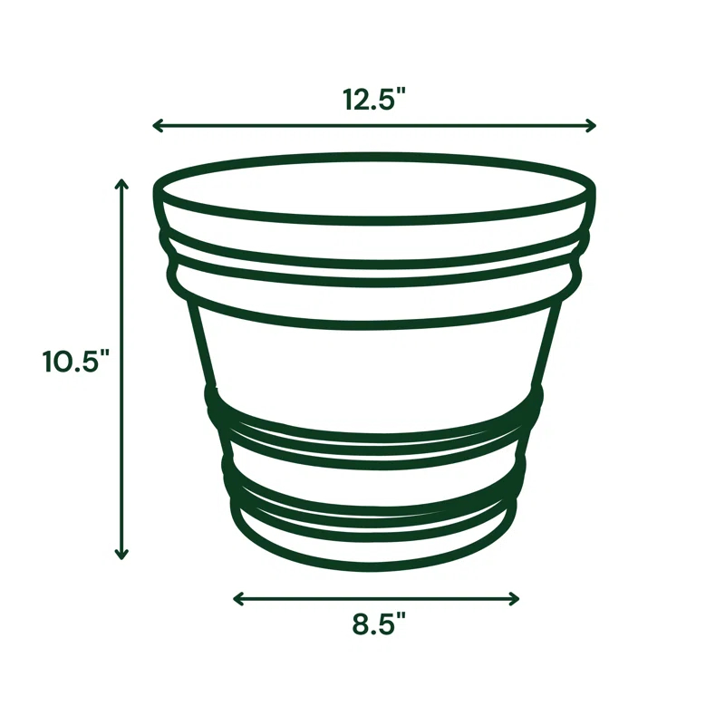 Bloem Rolled Rim Resin Indoor/Outdoor Planter Pot