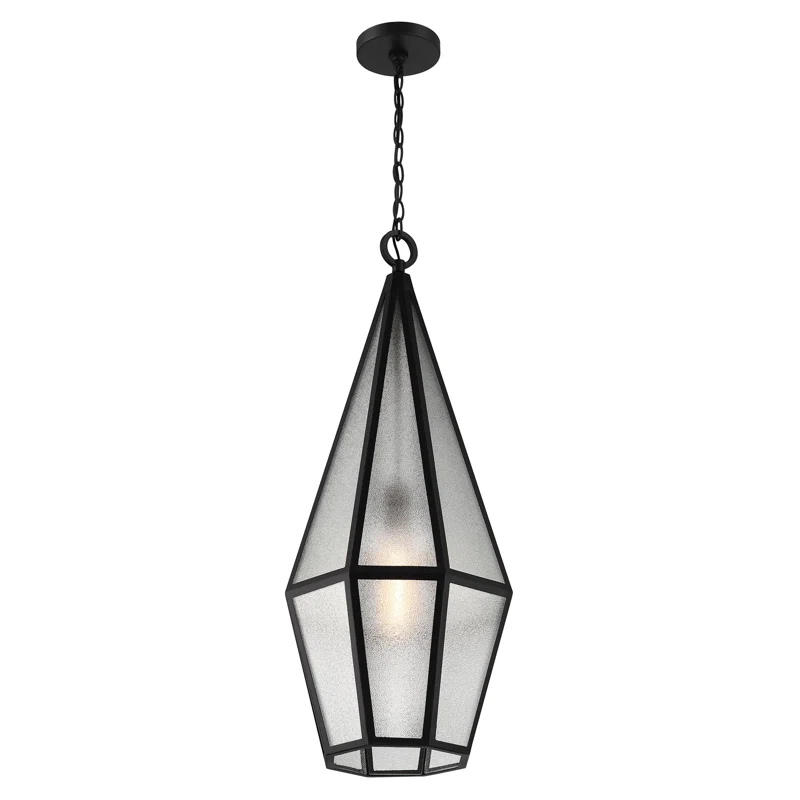 Savoy House Peninsula 1-Light Outdoor Hanging Lantern in Matte Black
