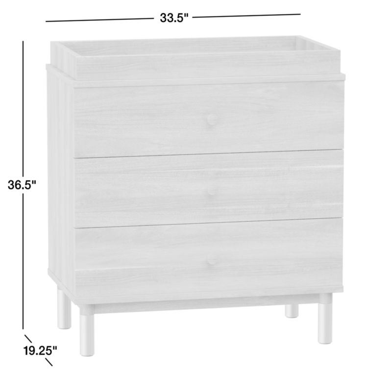 Babyletto Gelato Natural Walnut Wood 3-Drawer Dresser with Removable Changing Tray