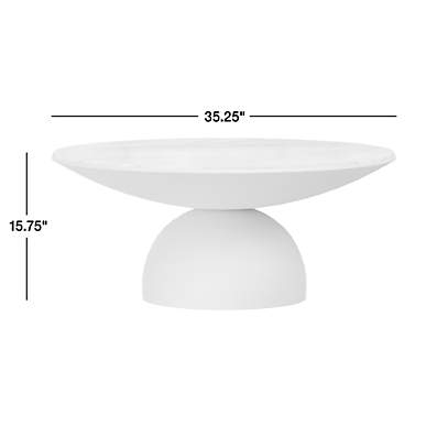 Dev Black Marble and Grey Metal 47" Round Coffee Table
