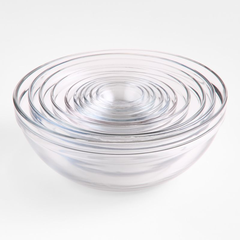 Anchor Hocking Glass Mixing Bowls, Set Of 10
