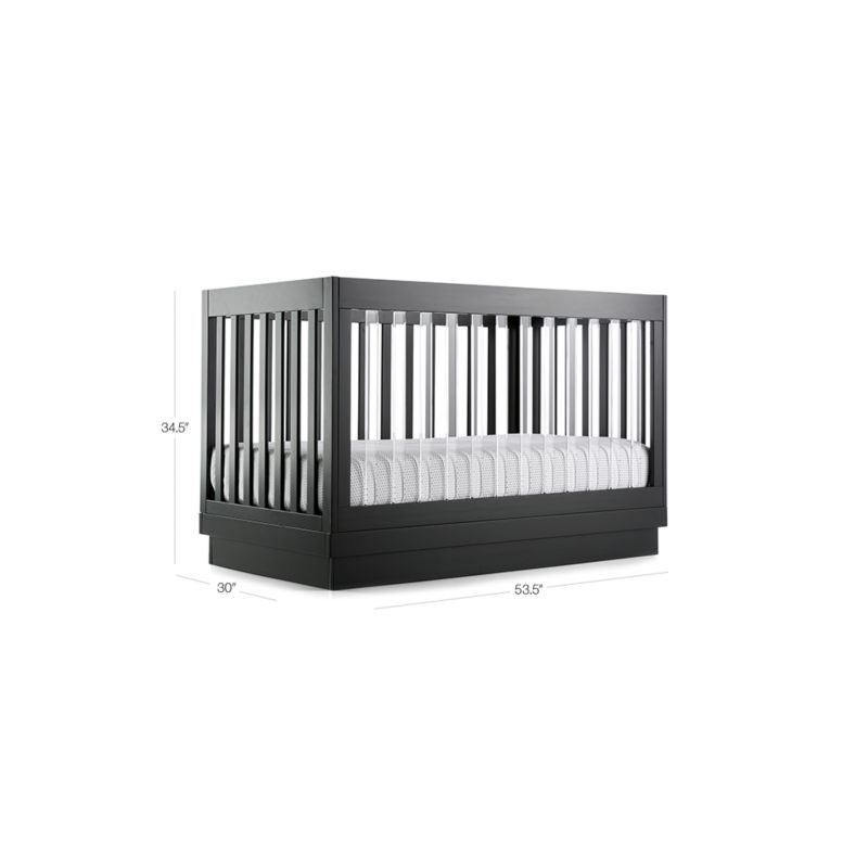 Babyletto Harlow White Acrylic 3-in-1 Convertible Baby Crib with Toddler Bed Conversion Kit