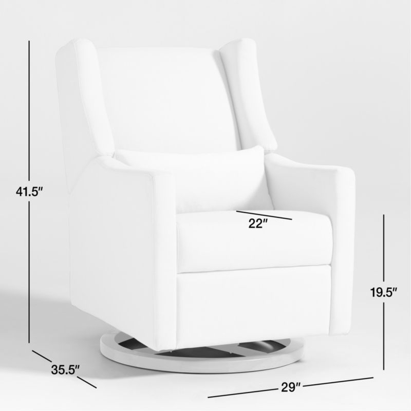 Babyletto Kiwi Almond Teddy Loop Nursery Power Glider Recliner Chair with Light Wood Base