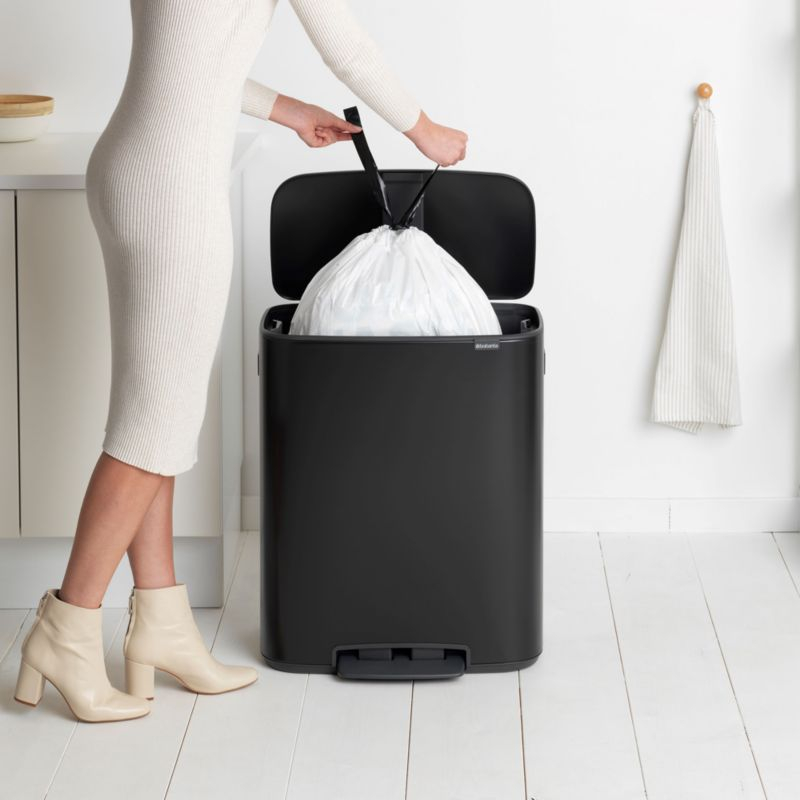 Brabantia Bo Step On Trash Can, Matte Black, 16 Gallon