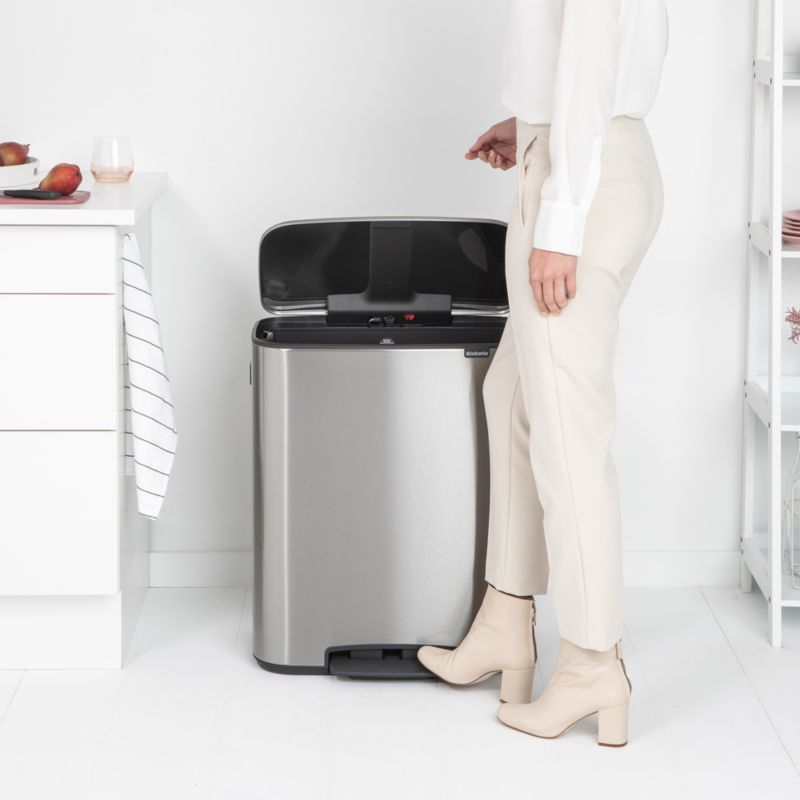 Brabantia Bo Step On Trash Can, Matte Steel Fingerprint Proof, 16 Gallon