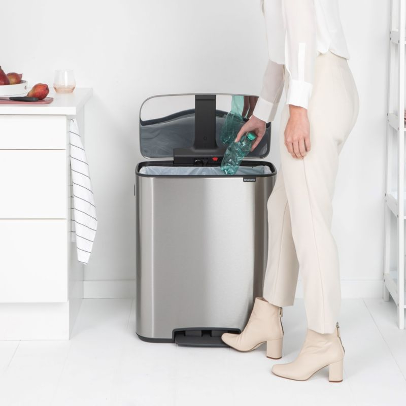 Brabantia Bo Step On Trash Can, Matte Steel Fingerprint Proof, 16 Gallon