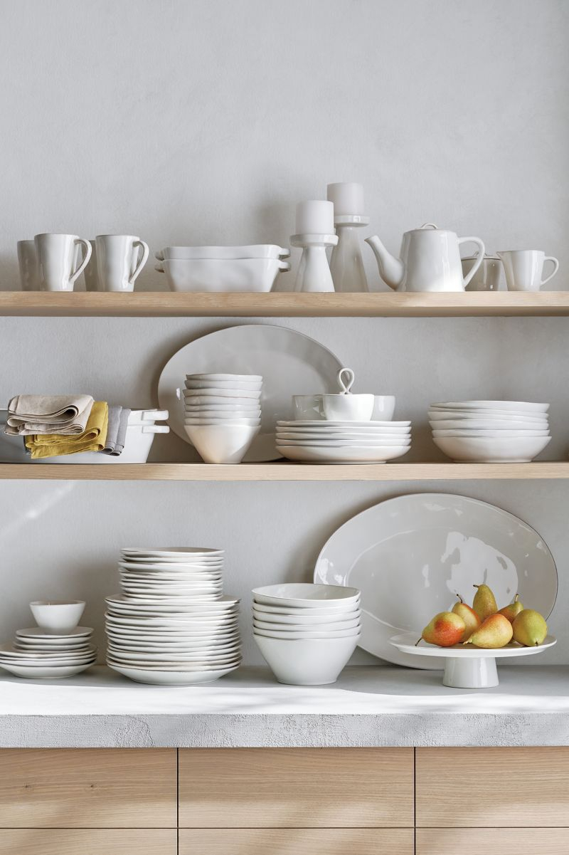 Marin White Stoneware Coupe Dinner Plate, Set of 8