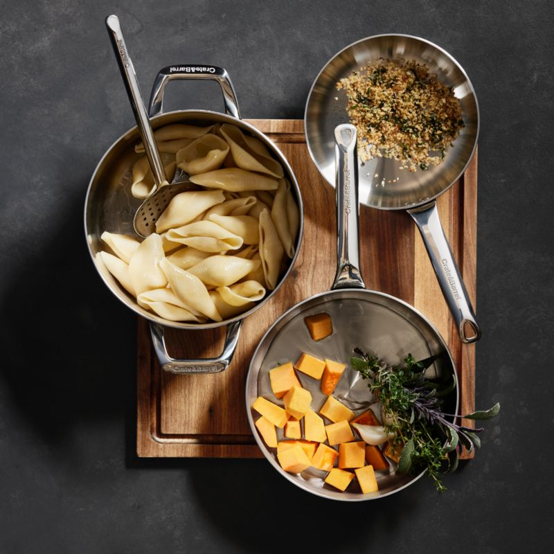 Crate & Barrel EvenCook ® Core 8-Piece Stainless Steel Cookware Set with Ceramic Non-Stick Frying Pans